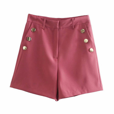 Μοντέρνα σορτς με ψηλή μέση και χρυσά κουμπιά