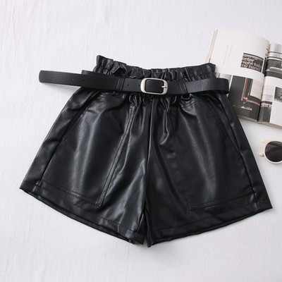 Γυναικείο σορτς νέο μοντέλο κατασκευασμένο από έκο δέρμα με ζώνη