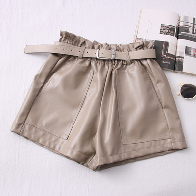 Γυναικείο σορτς νέο μοντέλο κατασκευασμένο από έκο δέρμα με ζώνη