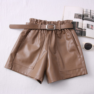 Γυναικείο σορτς νέο μοντέλο κατασκευασμένο από έκο δέρμα με ζώνη
