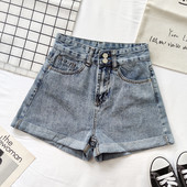 Ženske traperice jednobojni model plave boje