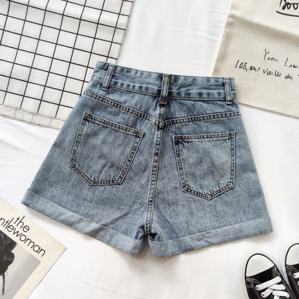 Ženske traperice jednobojni model plave boje