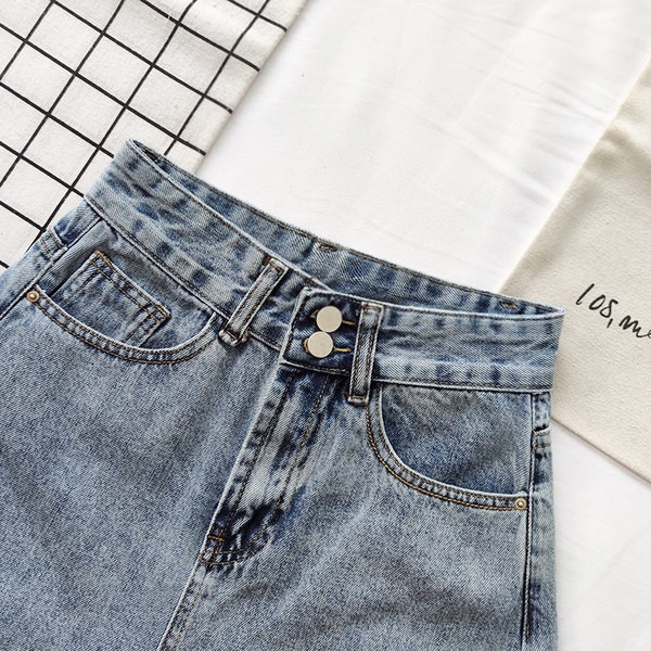 Ženske traperice jednobojni model plave boje