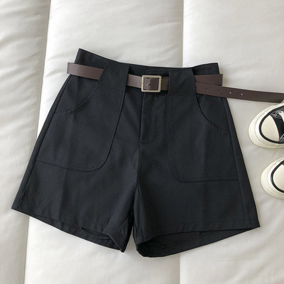 Ρετρό στυλ γυναικείο παντελόνι με ζώνη και τσέπες