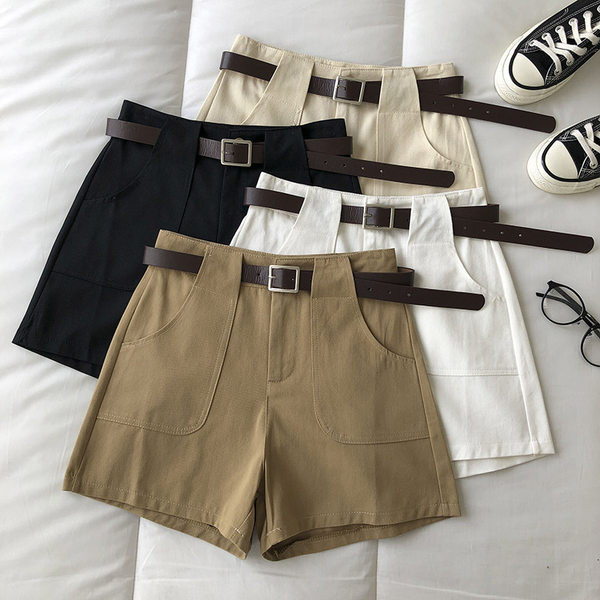 Ρετρό στυλ γυναικείο παντελόνι με ζώνη και τσέπες