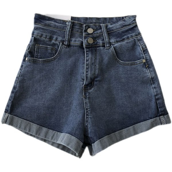 Kratke traperice s gumbima i visokim strukom