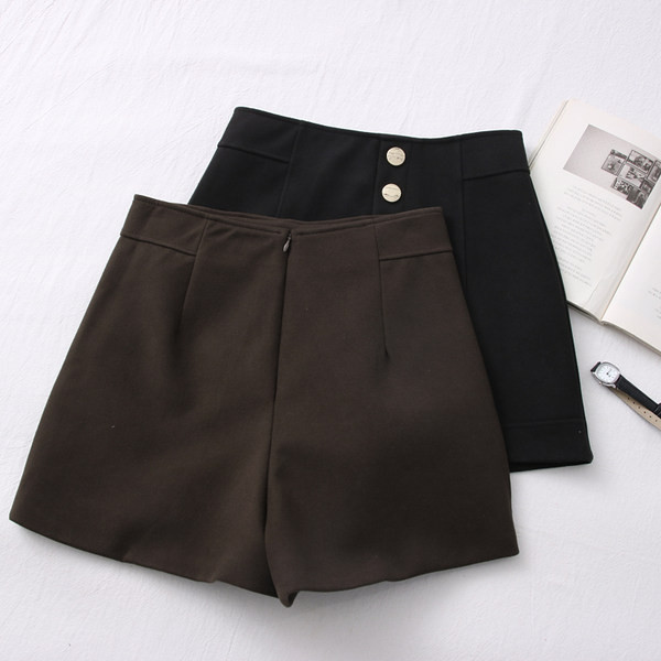 Moderne ženske kratke hlače s visokim strukom - crne i smeđe