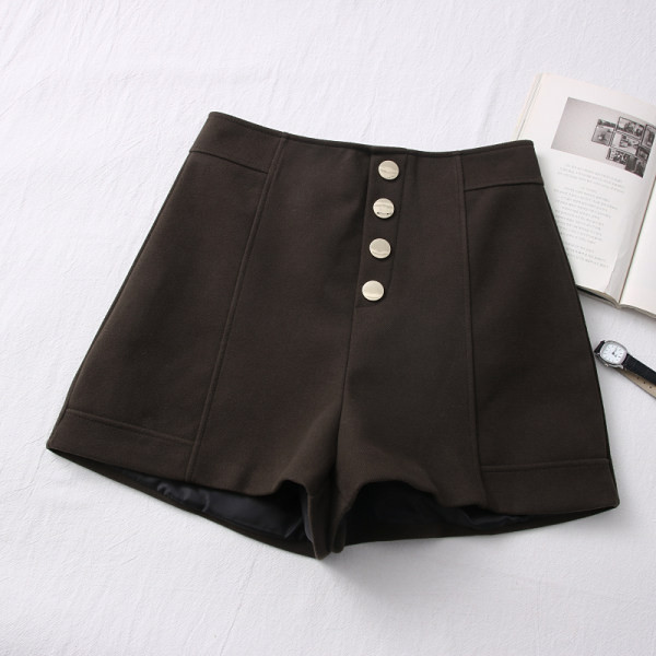 Moderne ženske kratke hlače s visokim strukom - crne i smeđe