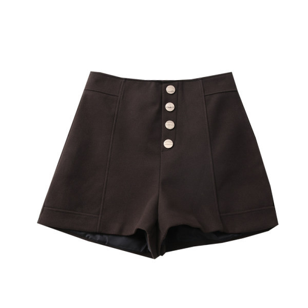 Moderne ženske kratke hlače s visokim strukom - crne i smeđe