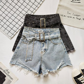 Ženske moderne traperice s remenom i visokim strukom