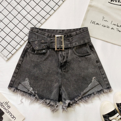 Ženske moderne traperice s remenom i visokim strukom