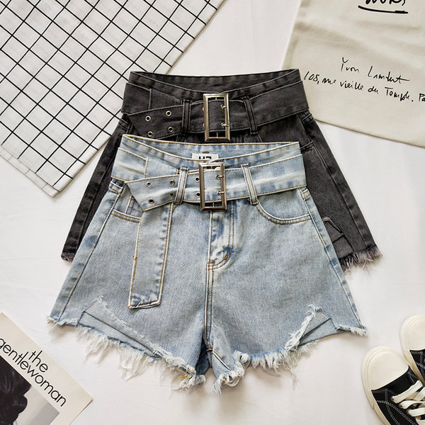 Ženske moderne traperice s remenom i visokim strukom