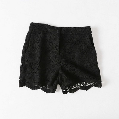 Μοντέρνο δαντελωτό παντελόνι σε μαύρο χρώμα