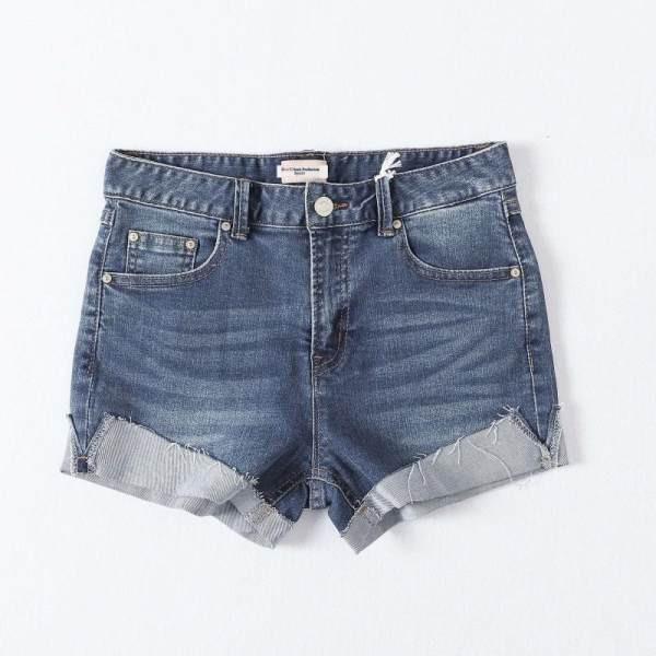 Casual τζιν με μανσέτα σε μπλε χρώμα