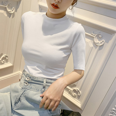 Нов модел дамска блуза с овално деколте и 3/4 ръкав- няколко цвята