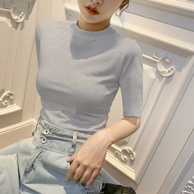 Нов модел дамска блуза с овално деколте и 3/4 ръкав- няколко цвята