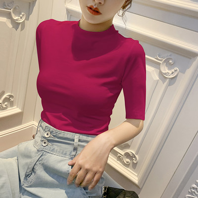 Нов модел дамска блуза с овално деколте и 3/4 ръкав- няколко цвята