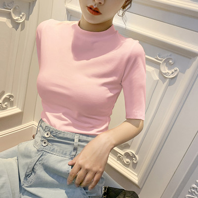 Нов модел дамска блуза с овално деколте и 3/4 ръкав- няколко цвята