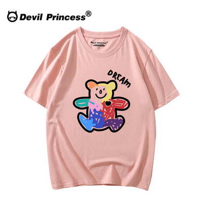 Ежедневна тениска с апликация и къс ръкав в няколко цвята