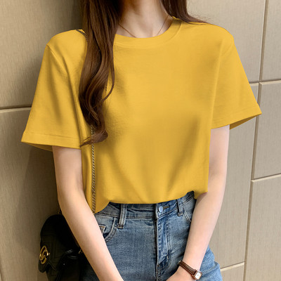 Дамска изчистена тениска с къси ръкави-два модела