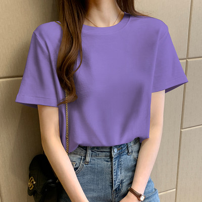 Дамска изчистена тениска с къси ръкави-два модела