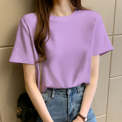 Дамска изчистена тениска с къси ръкави-два модела