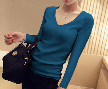 Ежедневна дамска блуза с 3/4 ръкав и обло деколте