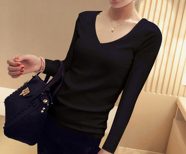 Ежедневна дамска блуза с 3/4 ръкав и обло деколте