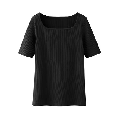 Дамска тениска с 3/4 ръкав и овално деколте