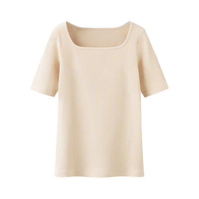 Дамска тениска с 3/4 ръкав и овално деколте