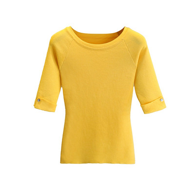 Дамска блуза с  овално деколте и 3/4 ръкав