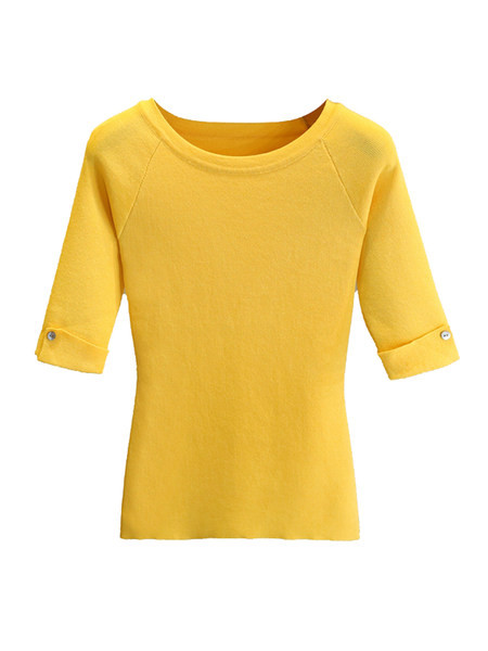 Дамска блуза с  овално деколте и 3/4 ръкав