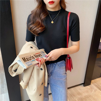 Модерна дамска блуза с овално деколте в няколко цвята