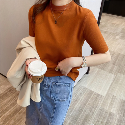 Модерна дамска блуза с овално деколте в няколко цвята