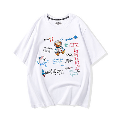 Дамска тениска с къси ръкави и различни апликации