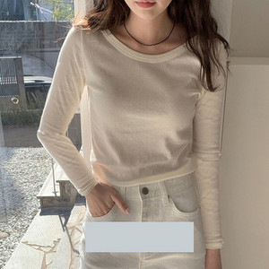 Нов модел дамска ежедневна блуза с обло деколте и 3/4 ръкав