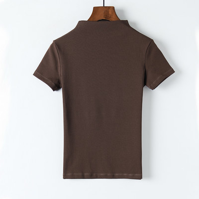 Vienspalvė moteriška palaidinė trumpomis rankovėmis ir polo apykakle