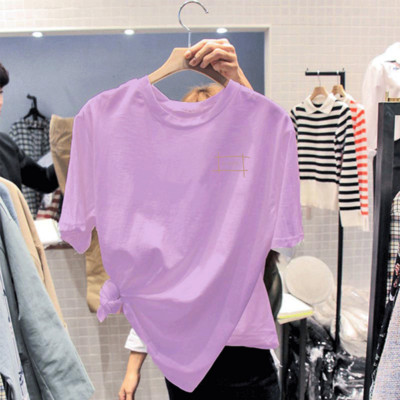 Дамска широка тениска с обло деколте