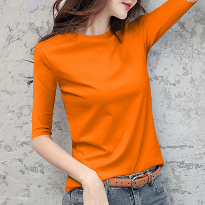 Дамска блуза с овално деколте и 3/4 ръкав в няколко цвята