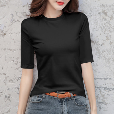 Дамска блуза с овално деколте и 3/4 ръкав в няколко цвята