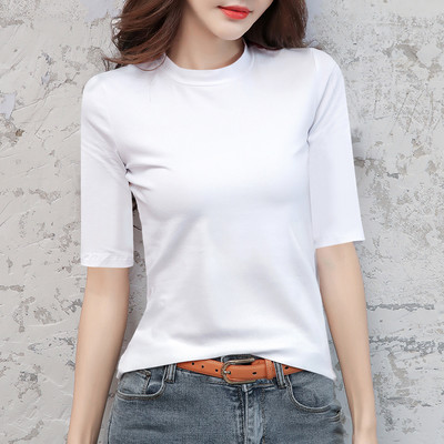 Дамска блуза с овално деколте и 3/4 ръкав в няколко цвята