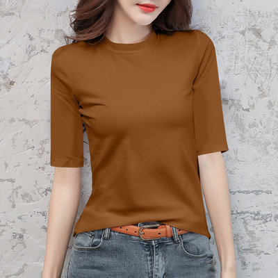 Дамска блуза с овално деколте и 3/4 ръкав в няколко цвята