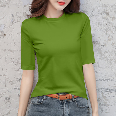 Дамска блуза с овално деколте и 3/4 ръкав в няколко цвята