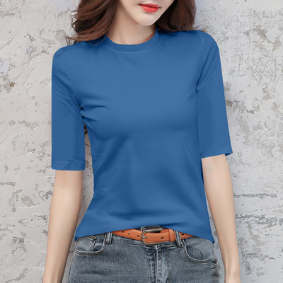 Дамска блуза с овално деколте и 3/4 ръкав в няколко цвята