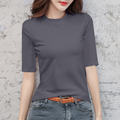 Дамска блуза с овално деколте и 3/4 ръкав в няколко цвята