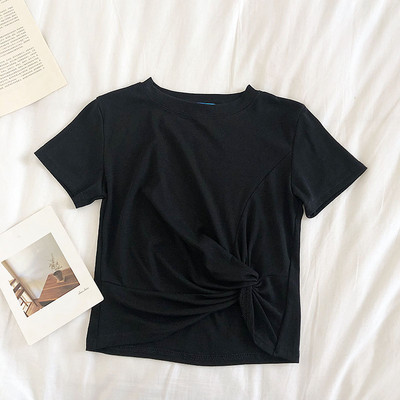 Дамска  изчистена блуза с къс ръкав