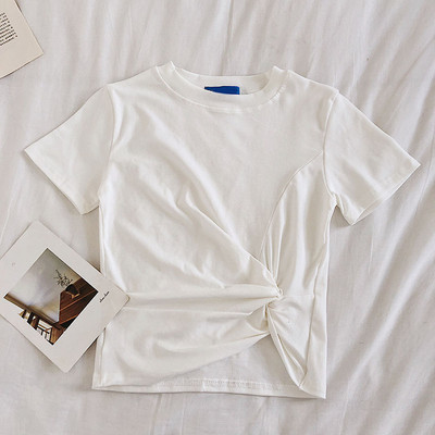 Дамска  изчистена блуза с къс ръкав