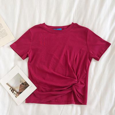 Дамска  изчистена блуза с къс ръкав