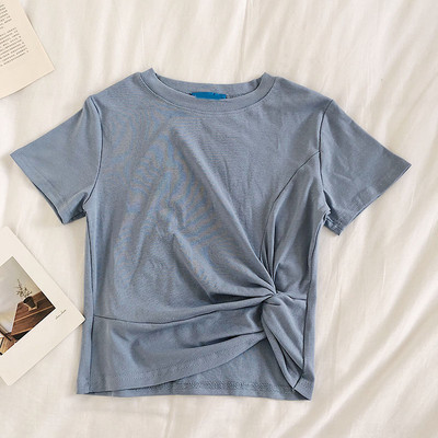 Дамска  изчистена блуза с къс ръкав