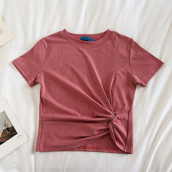 Дамска  изчистена блуза с къс ръкав 